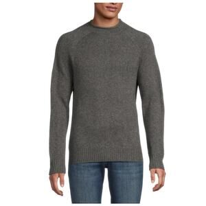 Naadam Mockneck Wool Blend Sweater Men Grey XL Cashmere Wool